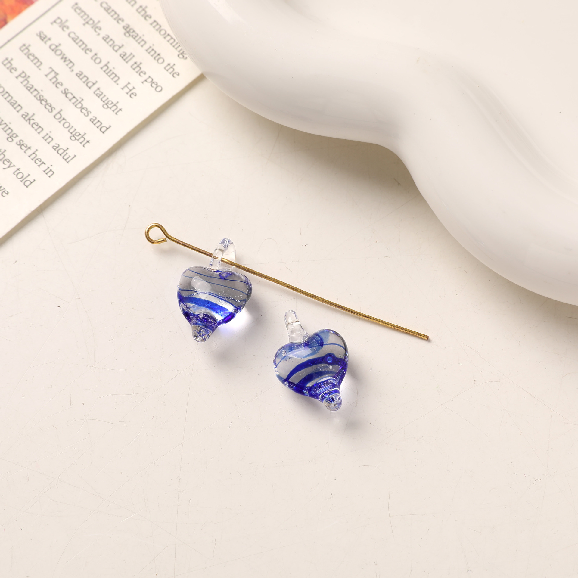 2g Weight Pendant Jewelry Making Type DIY Jewelry Accessories Classification 1 Piece Quantity glass Material Heart Shape Pattern All Seasons Season Simple Style Style 1 Piece Glass Heart Shape Pendant DIY Jewelry Accessories 12
