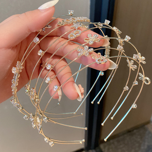  cross-border rhinestone hairband internet celebrity Korean version fairy full of diamonds super shiny thin forest style metal hairpin versatile headband