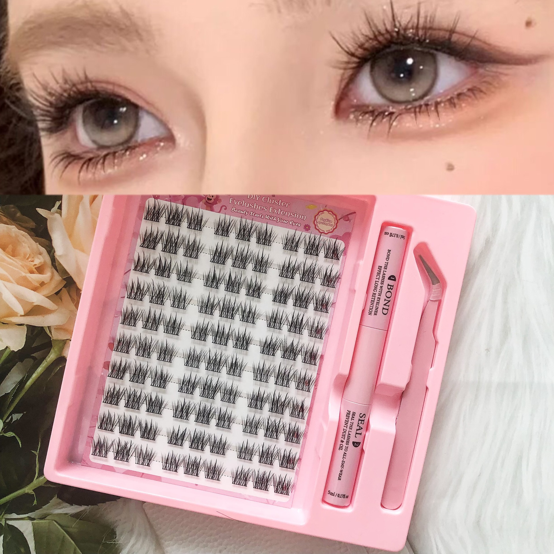 Conjunto de pestañas falsas transfronterizas de gran capacidad sirena imitación de una sola raíz maquillaje de animación delgada natural pestañas falsas pestañas falsas