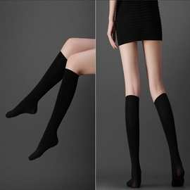 中筒袜子女小腿袜中筒春秋冬天鹅绒日系JK袜子制服学生袜黑色短袜