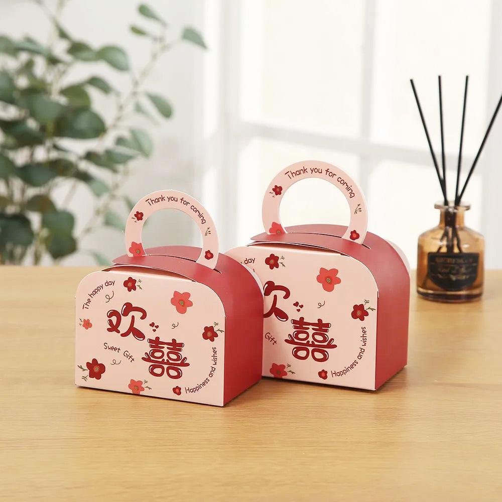 Caja de dulces de boda pequeña caja de dulces de boda fresca, regalo de mano, caja de dulces de boda portátil, bolsa de dulces, suministros de boda