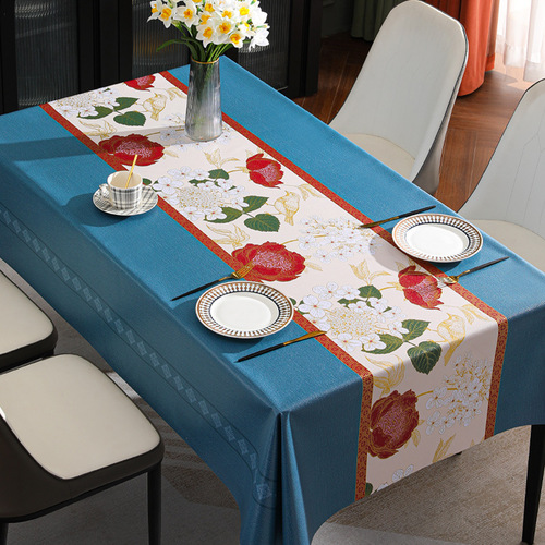 Benzhi new national color Tianxiang tablecloth wholesale waterproof and oil-proof no-wash Chinese classical PVC tablecloth table mat