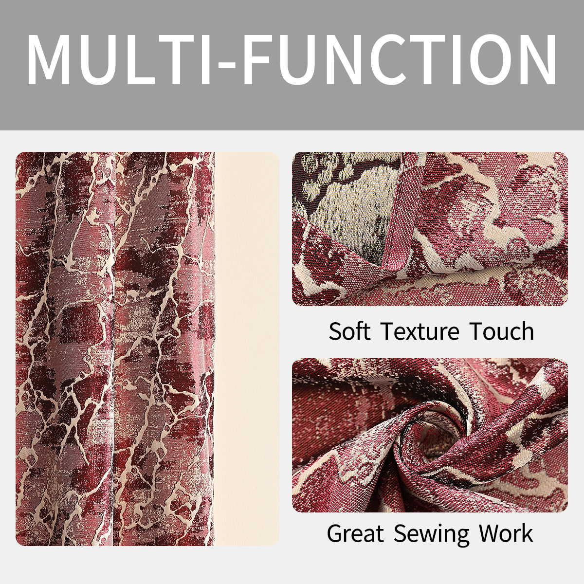 Nuevo Jacquard transfronterizo de doble color de mármol cortina de sombra perforación sala de estar dormitorio cortina terminada TEMU