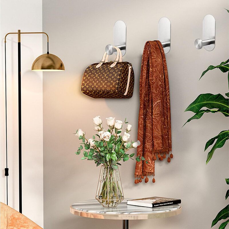 Cross-Border Sticky Hook - Sticky Towel/Bathrobe Hook, Waterproof Stainless Steel Shower Hook, No Punching Required