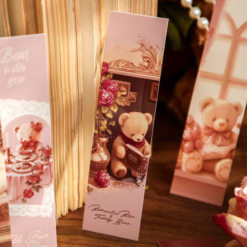 Mr. Paper Bookmark en caja Little Bear Romantic House Dream Theme Cálido Cura Redacciones Páginas Tarjeta pequeña Marcador