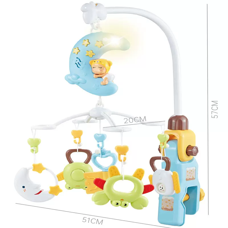 跨境电动旋转音乐婴儿床头铃月亮太阳儿童玩具婴幼儿摇铃0-3岁宝