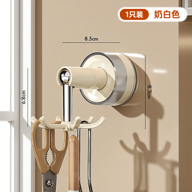 Ventosas de cocina gancho giratorio sin agujeros de perforación casera de cocina de cocina colgante de pared estante de utensilios de cocina multifuncional
