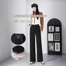 宝石格特厚妈妈直筒裤子女2024冬季加绒保暖女式休闲裤中老年女裤