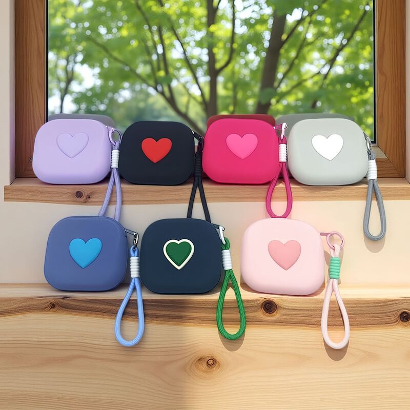 Cross-Border New Multi-Color Series Pendant Heart-Shaped Small Bag Silicone Waterproof and Drop-Proof Coin Purse Cute Heart-Shaped Hanging Bag