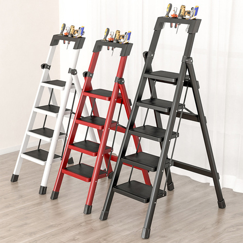Ladder household folding ladder thickened herringbone staircase telescopic multifunctional engineering ladder alloy indoor portable