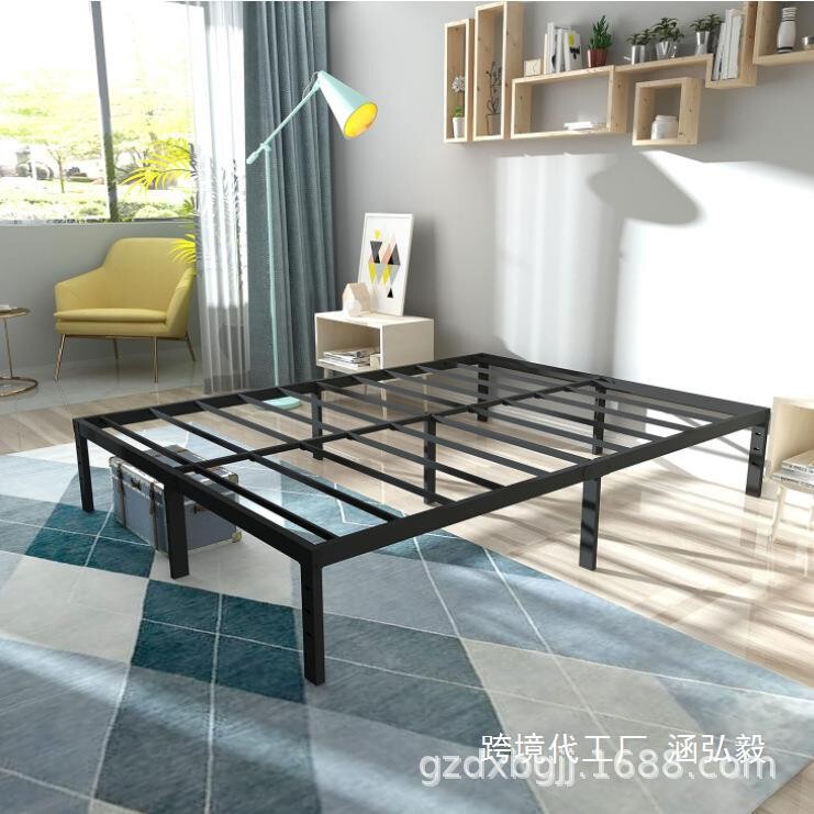 Cross-Border Processing of Modern Minimalist Style Iron Bed Frames, Large Bed Frames with Storage Space at the Bottom, Single and Double Iron Beds Cross-Border Processing of Modern Minimalist Style Iron Bed Frames, Large Bed Frames with Storage Space at the Bottom, Single and Double Iron Beds