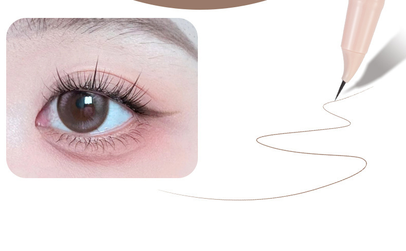 Makeup xixi Ink Control Focus, curved and pointed eyeliner pen, slender, waterproof, does not smudge eyelashes, down to the undereye eyeliner liquid pen undefined