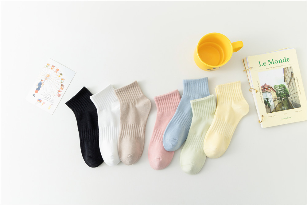 Calcetines crew de algodón para mujer transpirables verano_voghion.com
