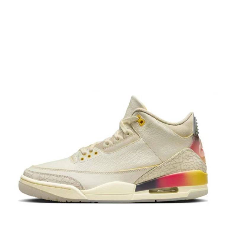 Zapatos Putian Chunyuan AJ3 Cemento blanco Sunset Gradiente Flame Fujiwara Hiroshi Redmi White Zapatillas deportivas de baloncesto para hombres y mujeres