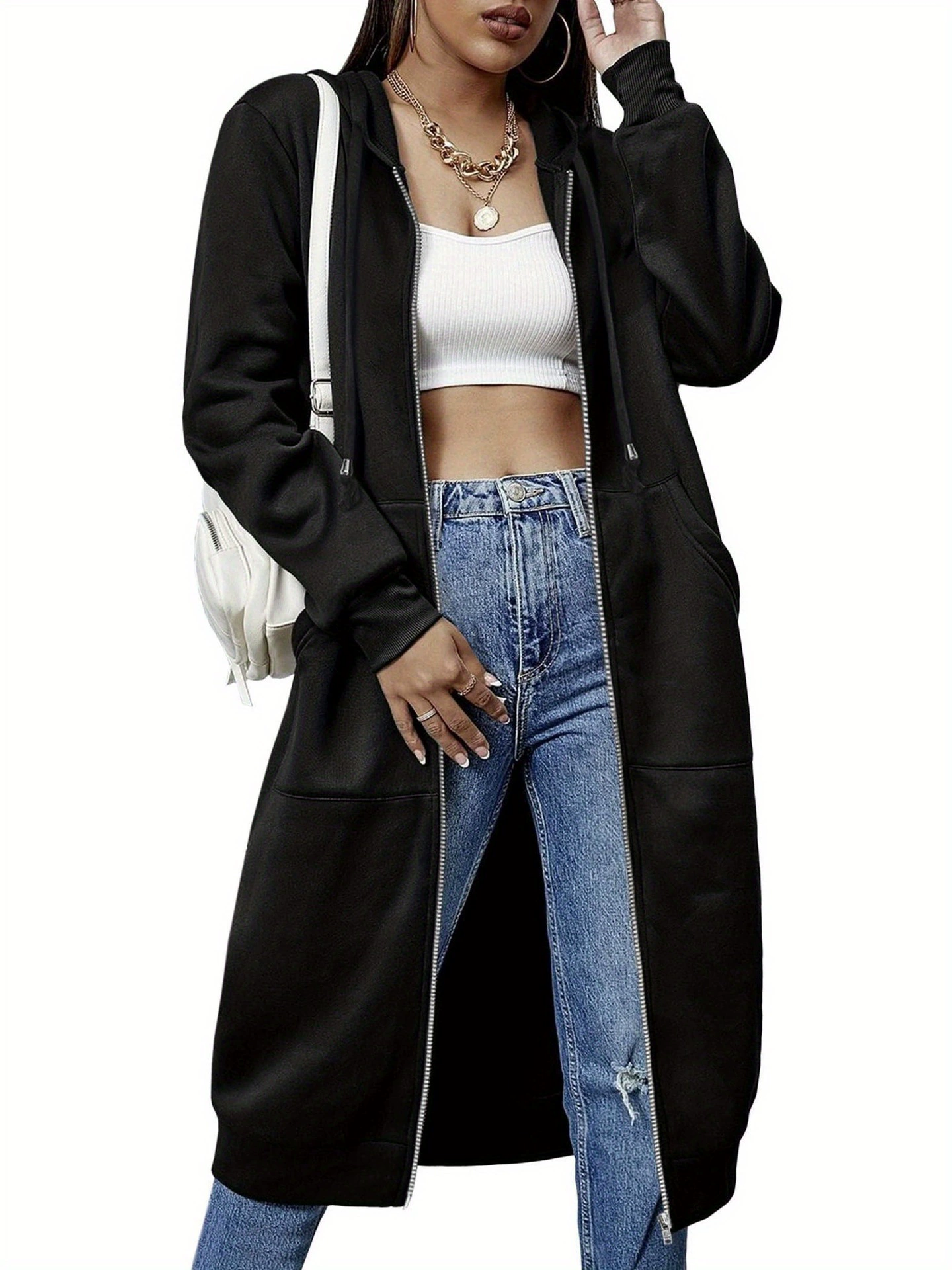 2025 трансграничная новая европейская и американская женская верхняя одежда большого размера с длинными рукавами и капюшоном из флиса, трансграничная дропшиппинг