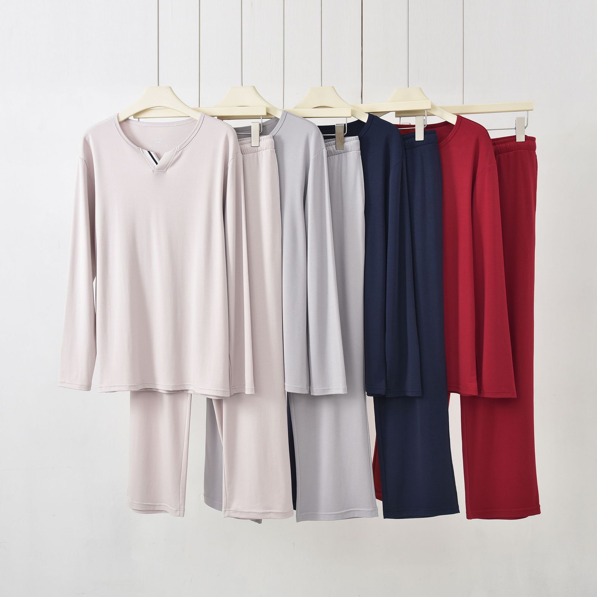 Autumn and Winter New Men's Modal Home Wear Pajamas and Pajamas Set Long-Sleeved Trousers Suit