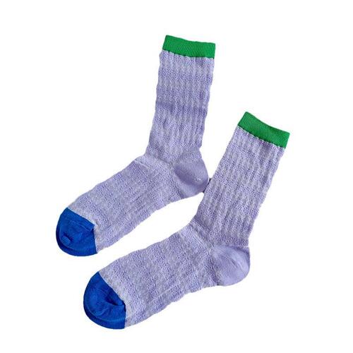 Independently packaged one piece drop shipping super popular dopamine color socks women's mid-calf socks summer thin mesh socks wholesale