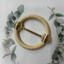 针扣合金手工草编扣头圆形高端抖音同款韩版女士女装饰品配件欧美