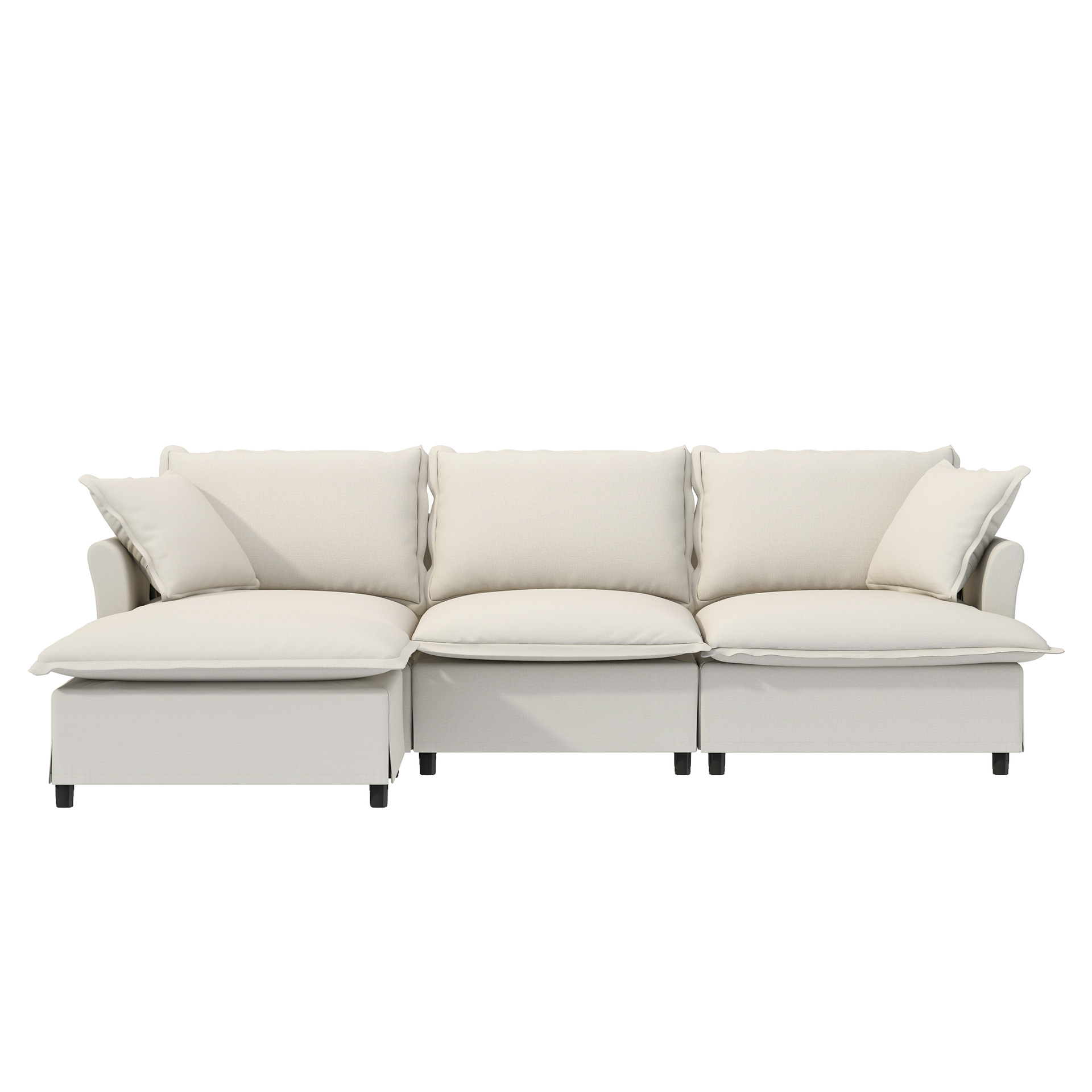 Mini sala de estar estilo italiano simple muebles combinados módulo cuadrado sofá de tela de ocio