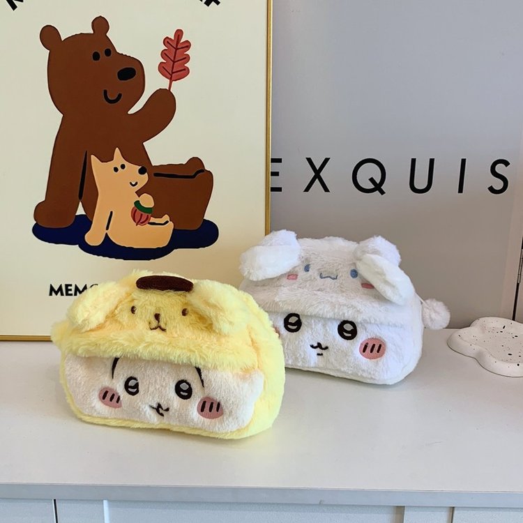 Bolsa de pelusa Usachi Gyi pequeña bolsa de mano de peluche de ocho bolsas lindas ins de gran capacidad agarrar muñeca bolsa de almacenamiento