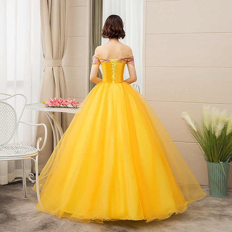 EAGLELY Yellow Luxury High End Formal Event Ball Gown For Debut 18 Years  Old Banquet Long Evening Dresses Floor Length Gown For Ninang Civil Wedding  Principal Sponsor Elegant - Lazada | Lazada PH