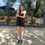 不退不换2025春季新款韩国东大门tan*at纯欲感宽松针织吊带连衣裙