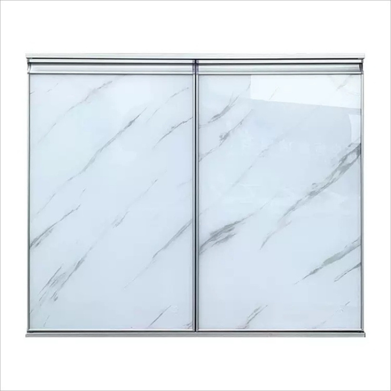 橱柜门免打孔晶钢门钢化玻璃厨房门板吊柜门无边框橱柜门|undefined