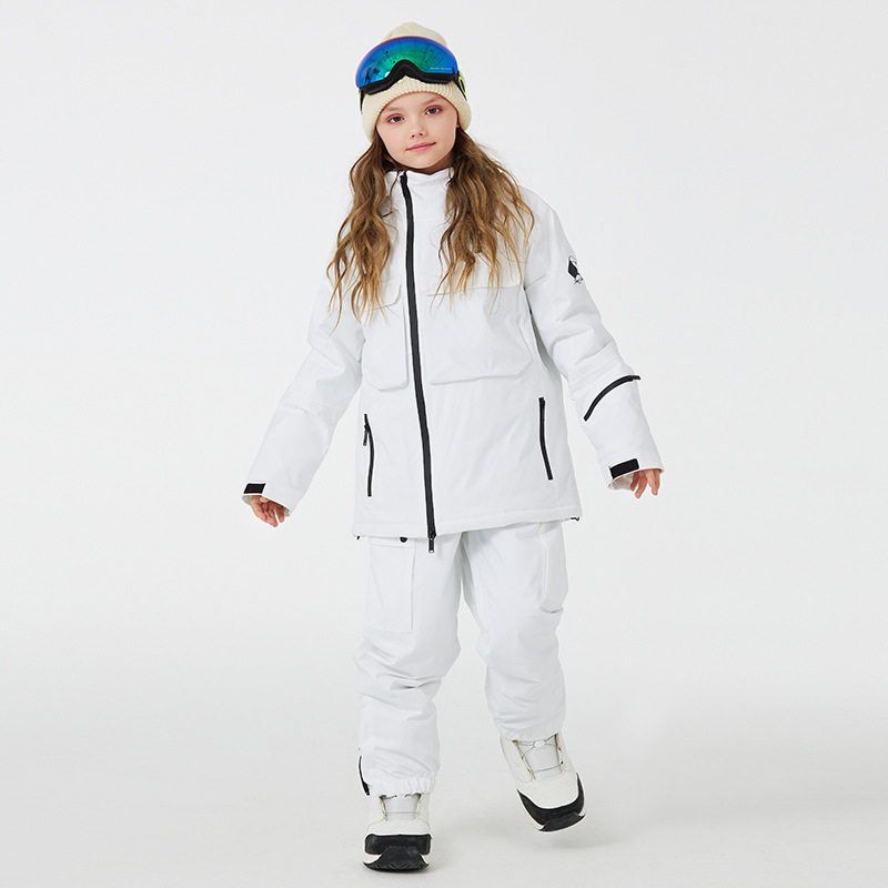 Traje de esquí para niños traje de esquí para niños y niñas invierno al aire libre a prueba de agua caliente engrosada sola tabla DOBLE JUNTA traje de esquí para niños