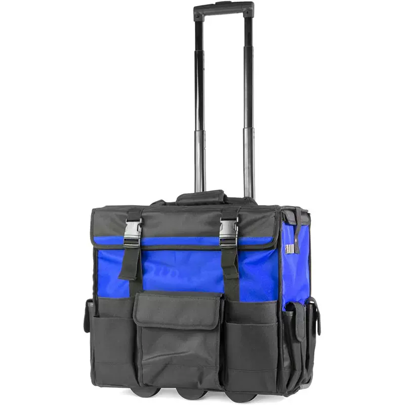 BSCI跨境工厂热销拉杆五金工具箱 旅行便携伸缩拉杆五金包 工具包