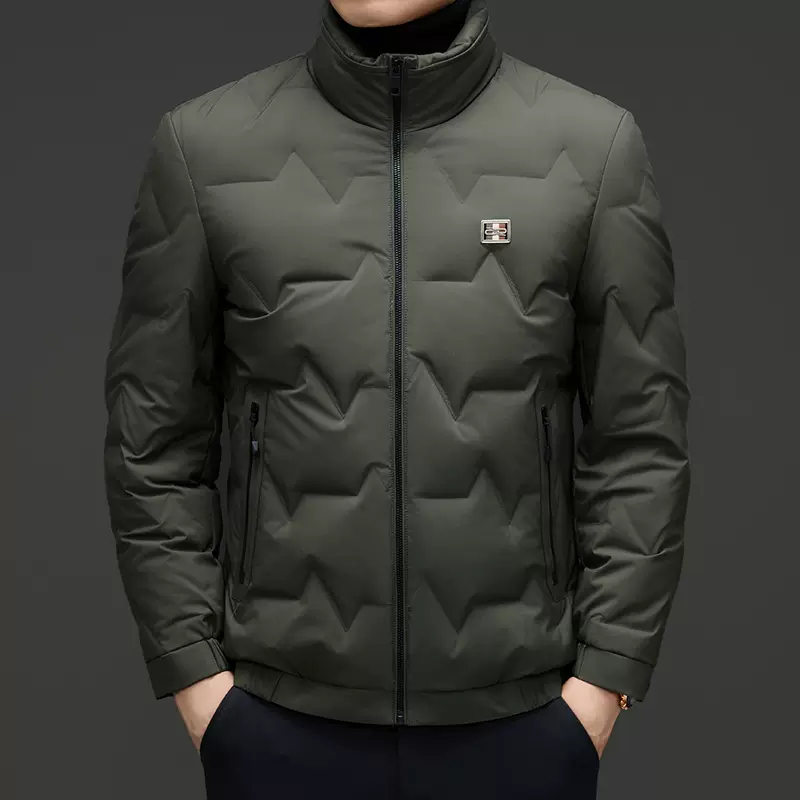 2025冬季男士立领90%白鸭绒羽绒服加厚保暖开衫休闲时尚外套