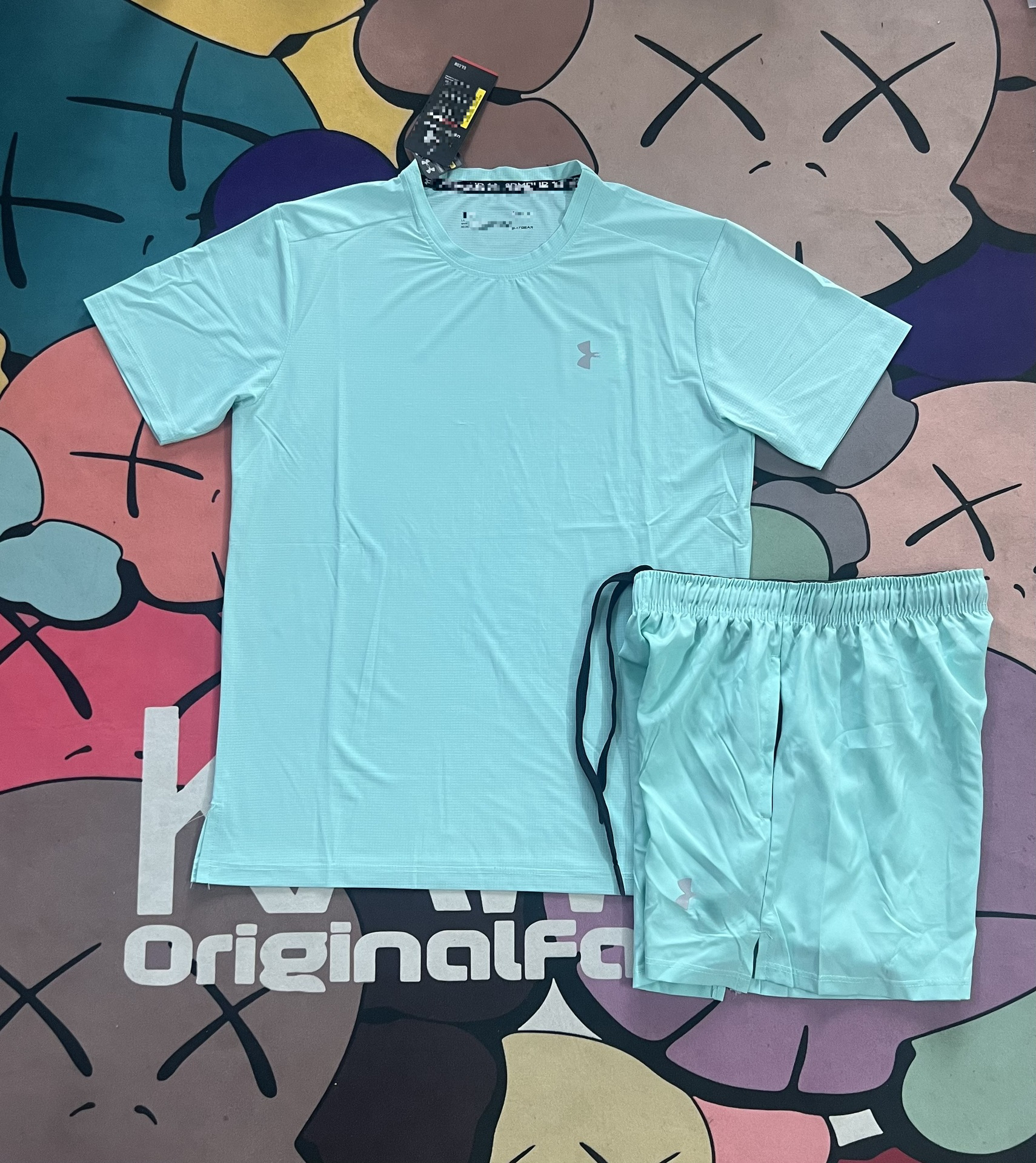 Conjunto Deportivo Secado Rápido para Hombre de 2 Piezas de Seda de Hielo Transpirable para Gimnasio y Correr