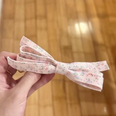 韩系碎花蝴蝶结发夹女后脑勺盘发抓夹高级感鲨鱼夹子头饰