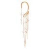 Ear clips from pearl with tassels, long earrings, bright catchy style, no pierced ears