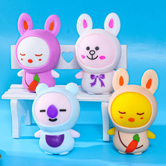 創意解壓脫衣小動物卡通萌寵換裝捏捏樂慢回彈解壓玩具批發
