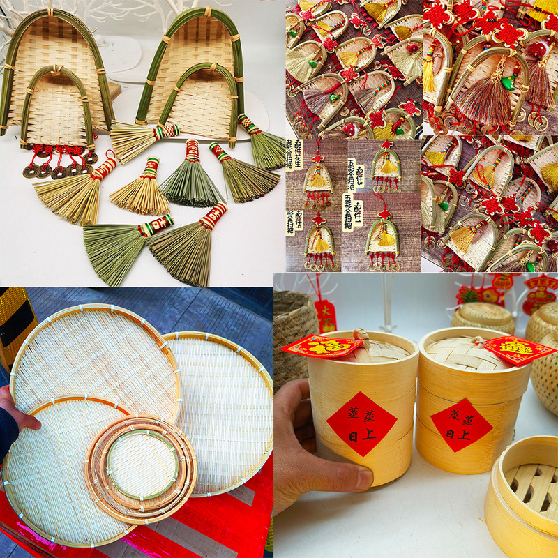 Dragon Boat Festival Hanging Ornaments, Bamboo Broom, Dustpan, Small Broom, Broomstick, Blessing, Housewarming Decoration, Handmade Bamboo Crafts Dragon Boat Festival Hanging Ornaments, Bamboo Broom, Dustpan, Small Broom, Broomstick, Blessing, Housewarming Decoration, Handmade Bamboo Crafts