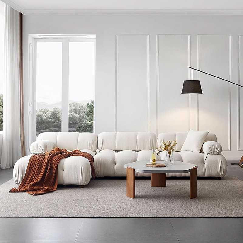 Sofá de compresión de vacío de comercio exterior transfronterizo italiano ligero de tela de lujo pulsador sofá perezoso tipo pequeño módulo de fila recta