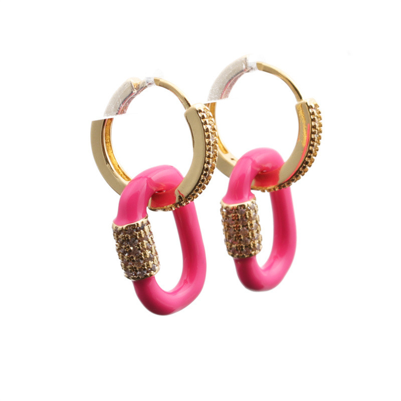 Nueva frontera europea y americana cobre chapado en oro pendientes geométricos del perno prisionero diseño de las mujeres sentido nicho perla mariposa pendientes