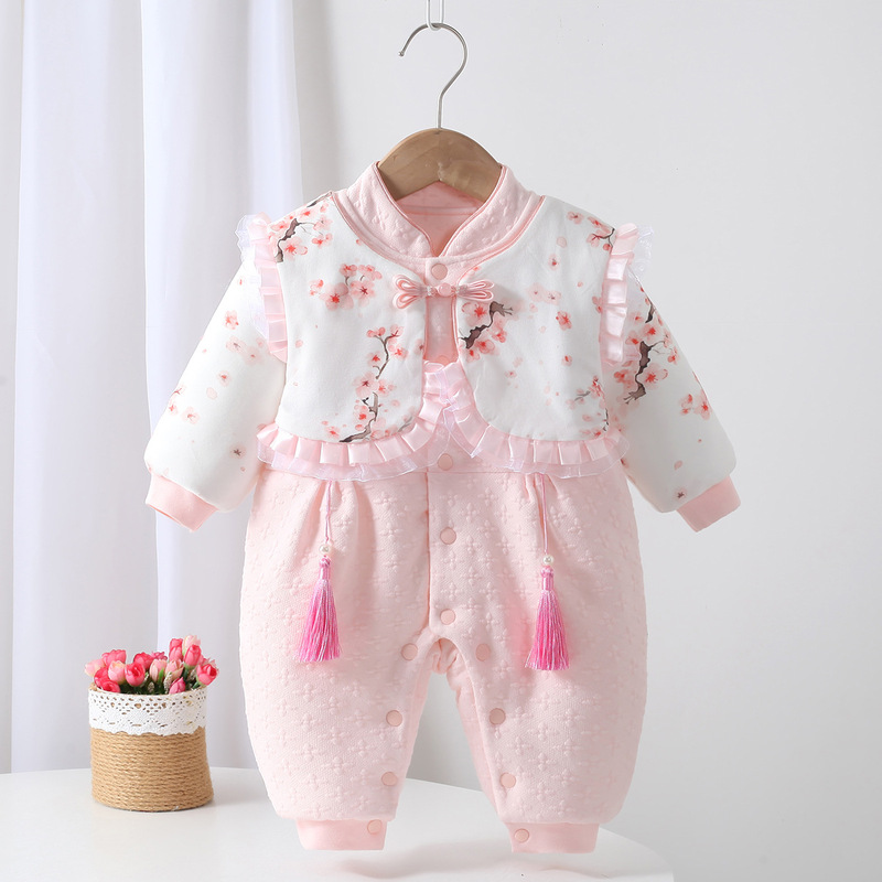Baby Clothes for Autumn and Winter, Stylish Infant Outerwear, New Cotton-Padded Jumpsuit, Cute Thin Cotton Warm Romper for Babies