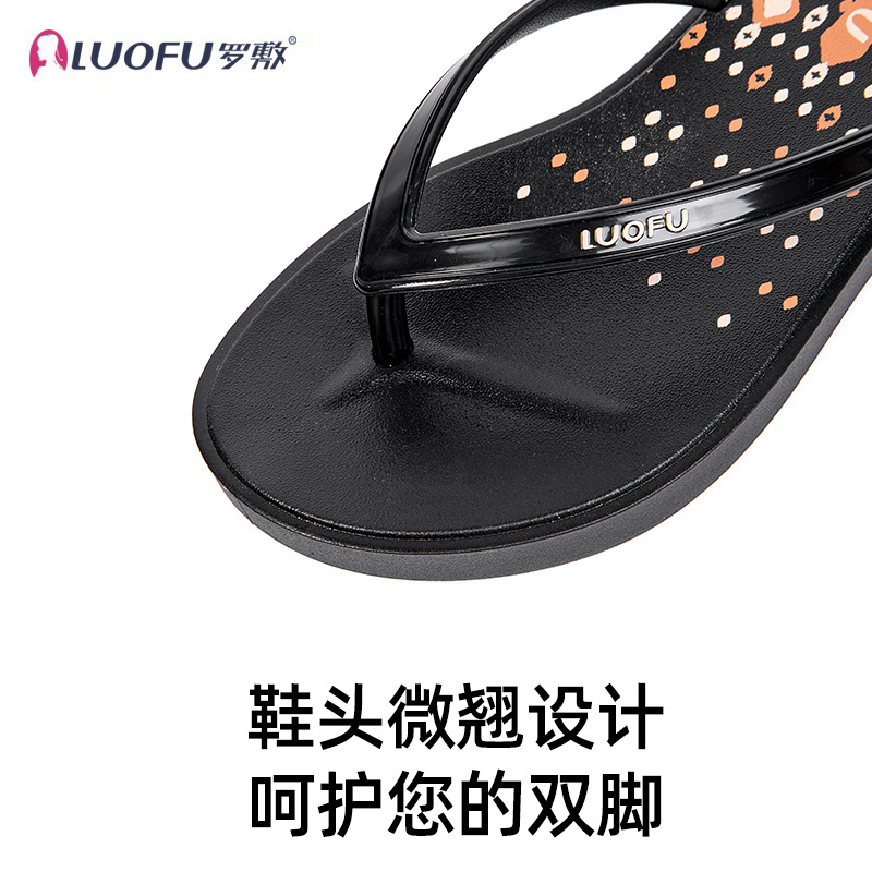 Luofu de alto grado al aire libre Chanclas de verano de las mujeres celebridad de Internet INS de moda nueva antideslizante flip-flops sandalias de playa plana