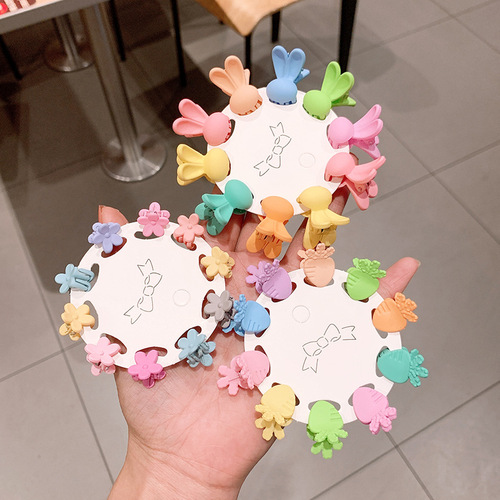 Korean new children's hair accessories cute baby candy color grabber set colorful girls hairpin princess headdress