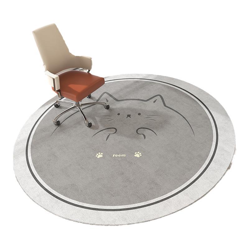 Alfombra redonda simple dormitorio comedor para niños cojín de pie cojín de asiento giratorio cojín de taburetes antideslizante cojín de suelo pequeño