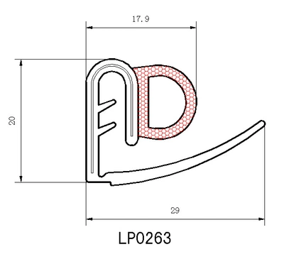 trailer slide rail rubber strip | Vehicle Sealing Strip - lp0263-46m