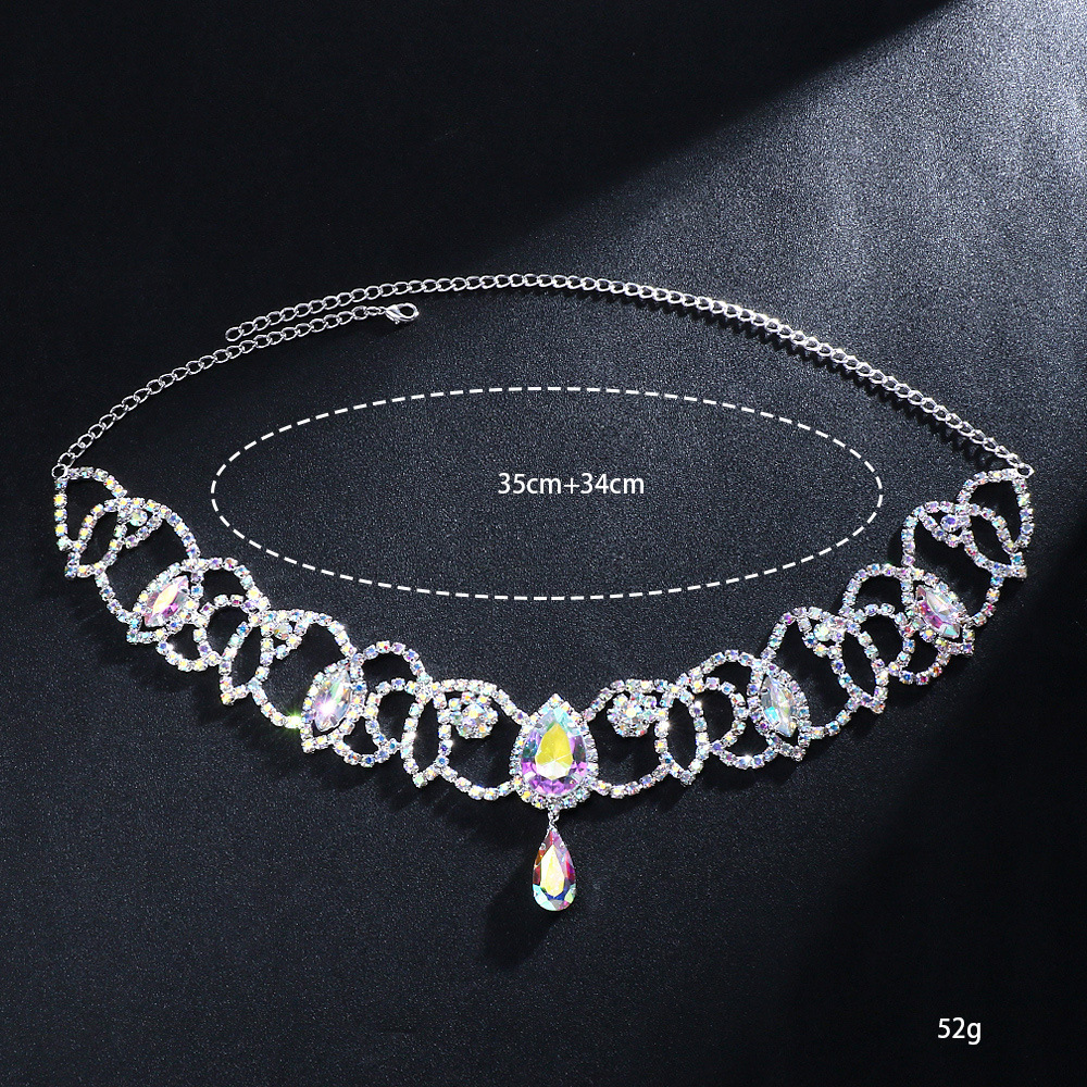 Bohemia Feng Shui goteo colgante frente cadena de moda diamante cabeza accesorios de fiesta cabeza