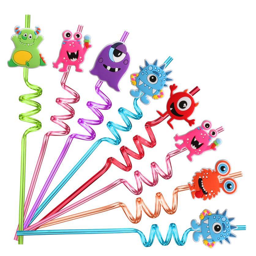 Multi-use plastic cartoon children's straw