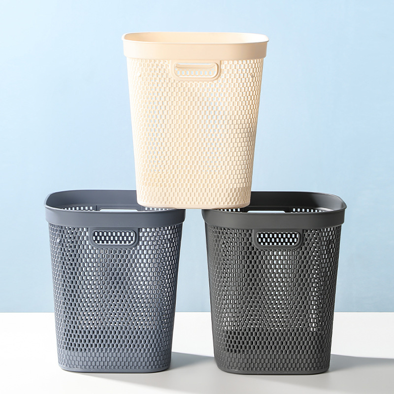 Manufacturer's Home Indoor Trash Can, High-End Korean-Style Hollow Plastic Portable Storage Basket, Simple Trash Bin