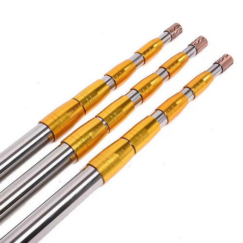 Thickened embossed stainless steel telescopic net pole giant positionable multi-functional fruit picking pole fishing gear accessories wholesale
