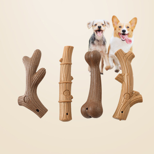 New interactive dog toys, pet chewing simulated tree branches, antlers and molars, wood fiber toys wholesale