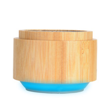 2024新款竹木带灯复古实木小圆柱蓝牙音响 便携式实木小音箱S10