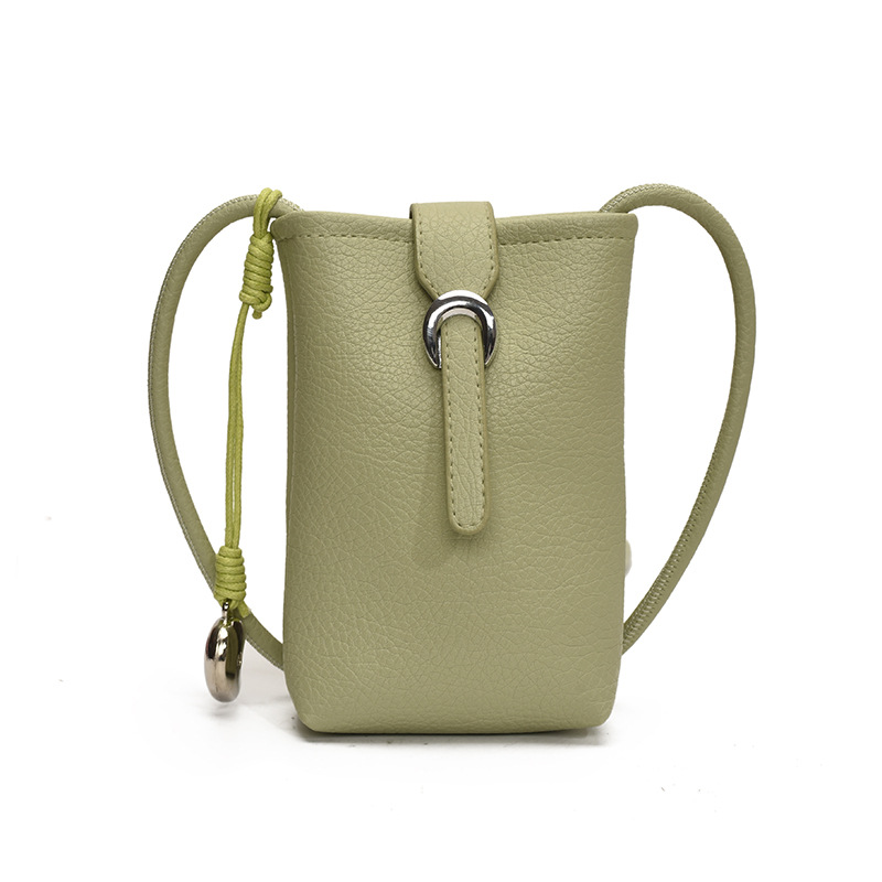 Bolso de teléfono móvil de moda coreana 2025 verano nuevo bolso femenino bolso de hombro popular de este año bolso de mensajero con patrón de lichi simple