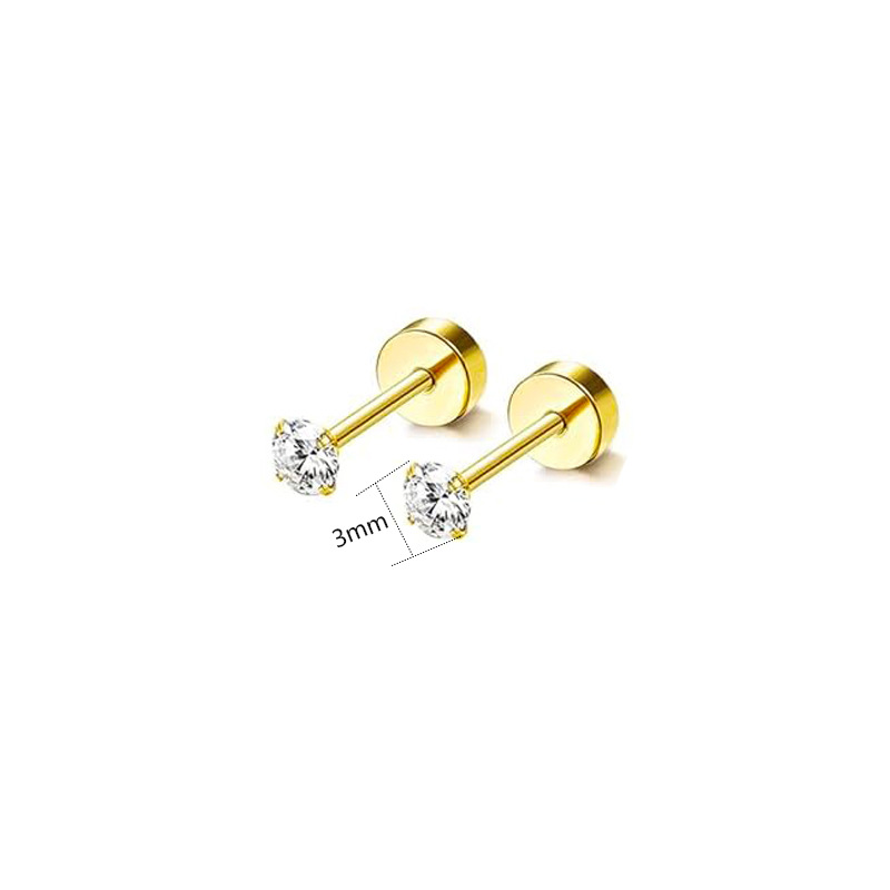 Orecchini piercing in acciaio inossidabile all'ingrosso da 2-5 mm, a quattro punte, in zircone, per naso e labbro, gioielli per le orecchie_voghion.com